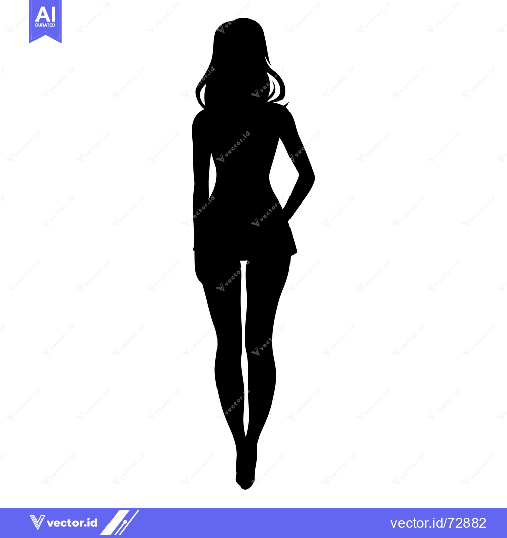 Premium Vector dari Silhouette of a Woman Standing with Her Hand on Her Hip