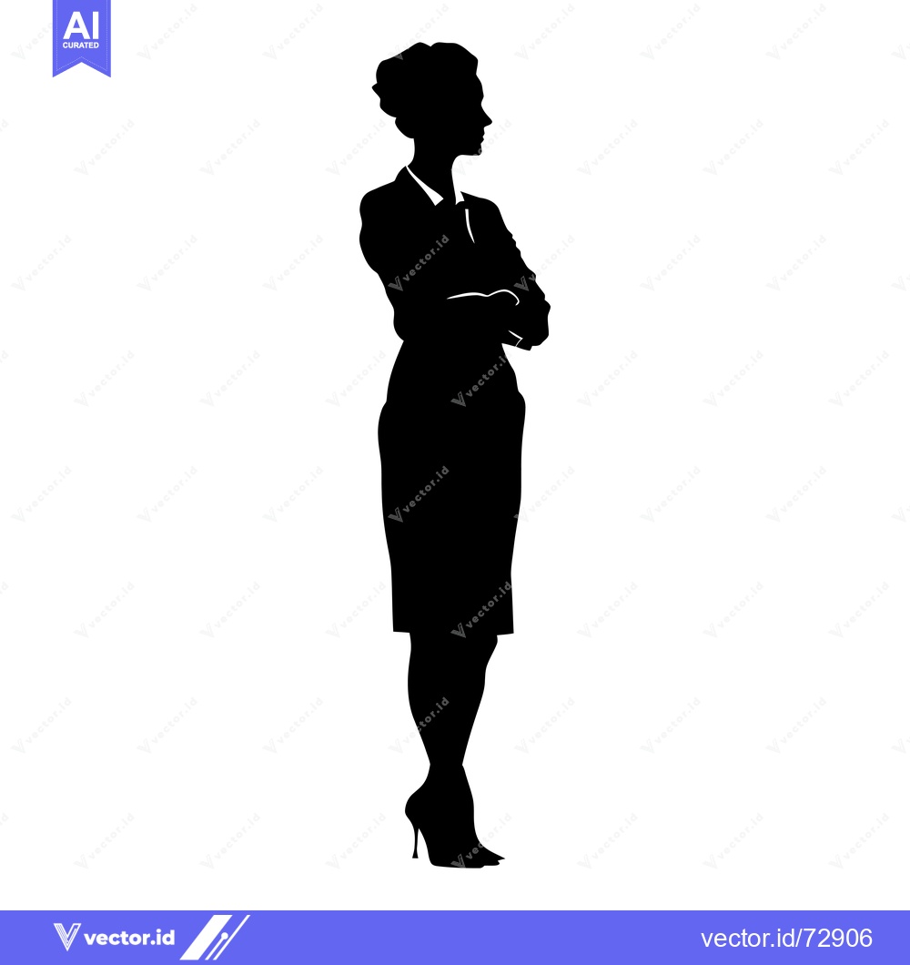 Premium Vector of Silhouette of a Woman Standing with Arms Crossed