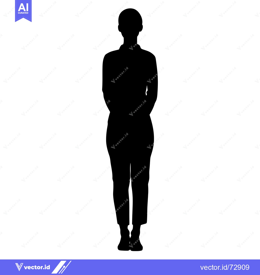 Premium Vector of Silhouette of a Person Standing with Hands Behind Their Back