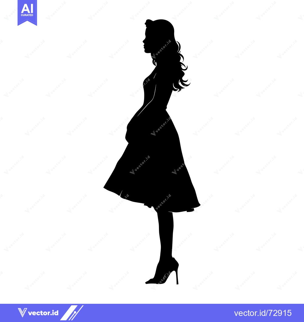 Premium Vector of Silhouette of a Woman in a Dress and High Heels