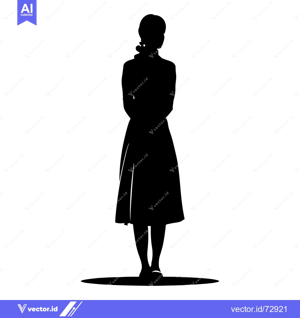 Premium Vector dari Silhouette of a woman standing with arms crossed