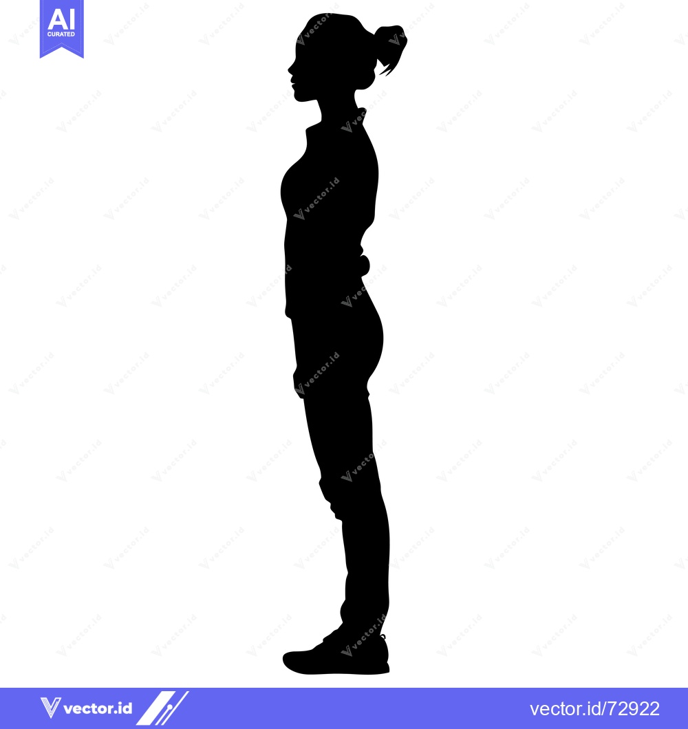 Premium Vector dari Side View Silhouette of a Woman with Her Hair in a Bun