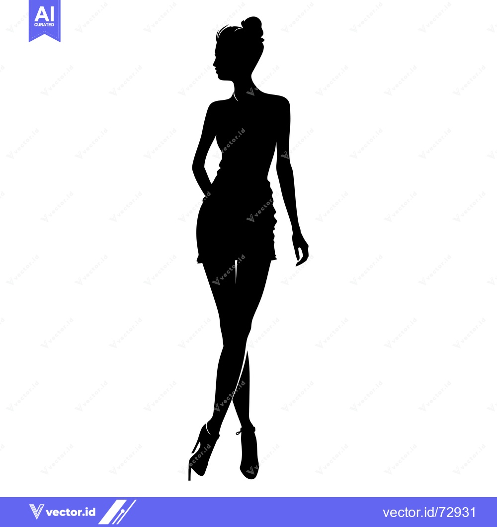 Premium Vector of Silhouette of a Woman in a Dress and Heels