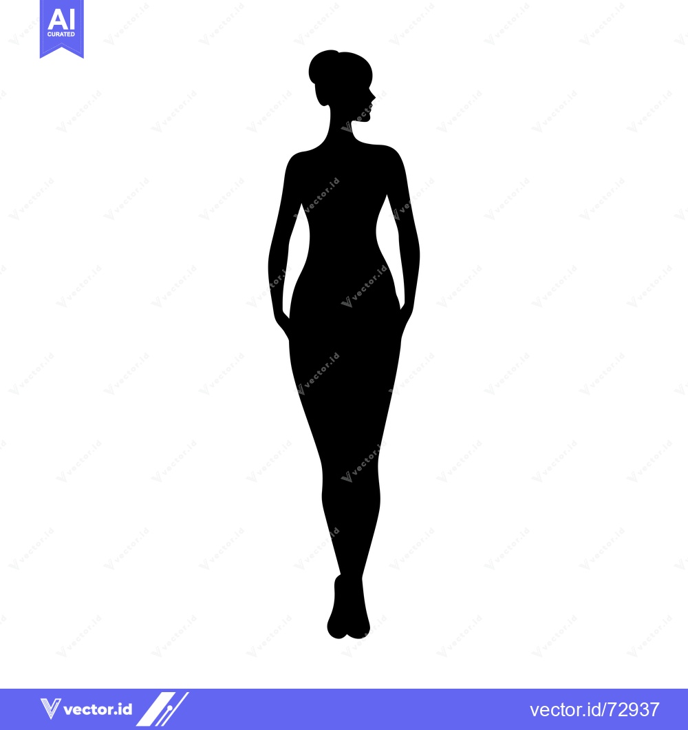 Premium Vector of Silhouette of a Woman Standing with Her Hands in Her Pockets