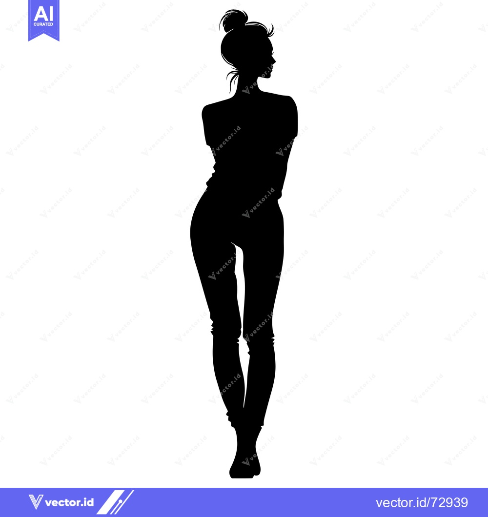 Premium Vector of Silhouette of a Woman with a Bun in Her Hair