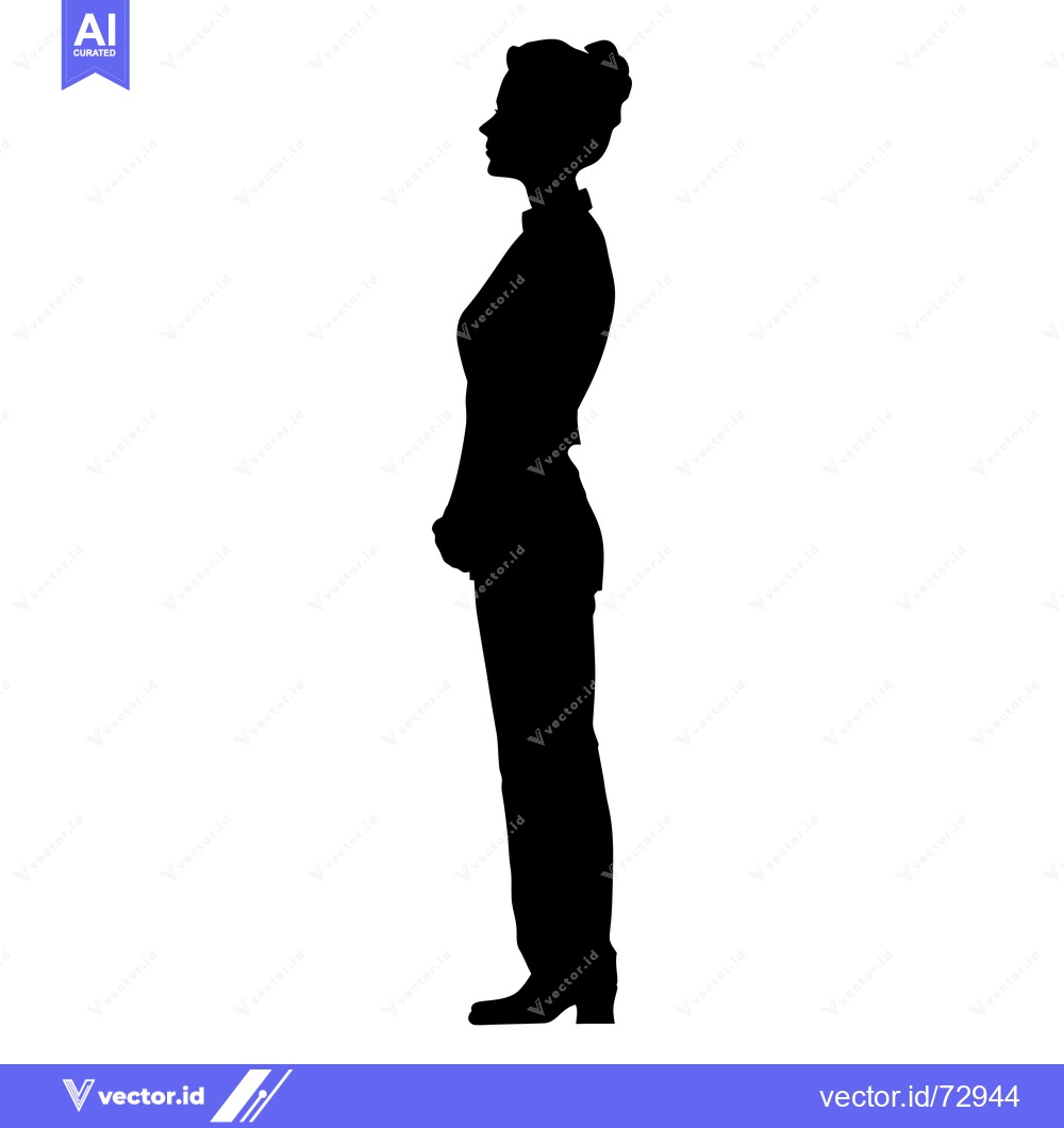 Premium Vector dari Silhouette of a woman standing in profile