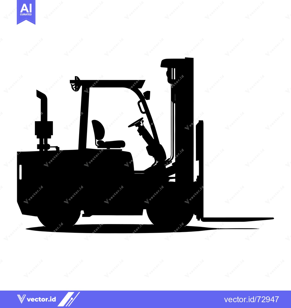 Premium Vector of Silhouette of a Forklift with a Raised Fork