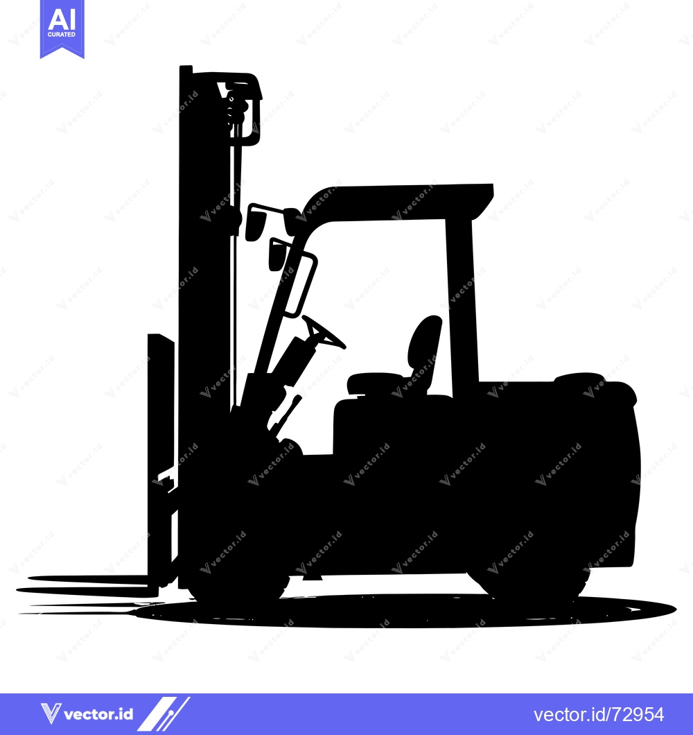 Premium Vector dari Black Silhouette of a Forklift