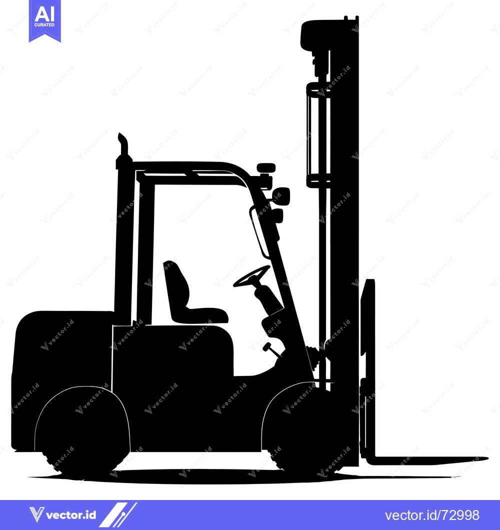 Premium Vector dari Black Silhouette of a Forklift