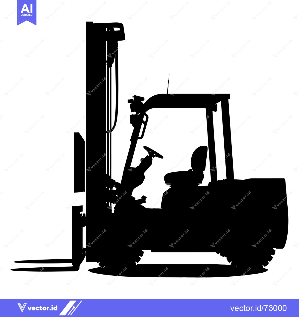 Premium Vector of Silhouette of a Forklift with Raised Forks