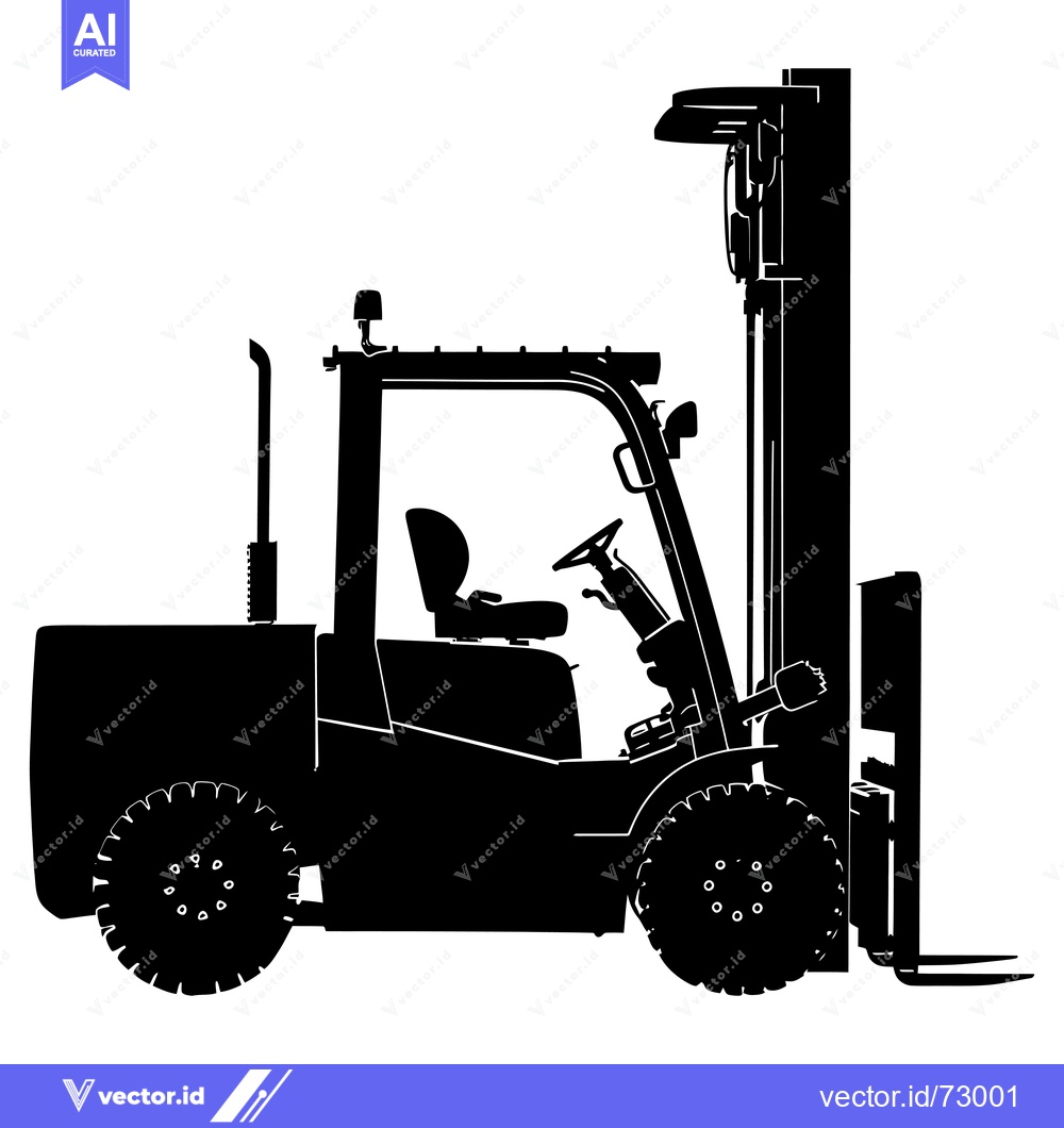 Premium Vector dari Silhouette of a Forklift with Raised Forks