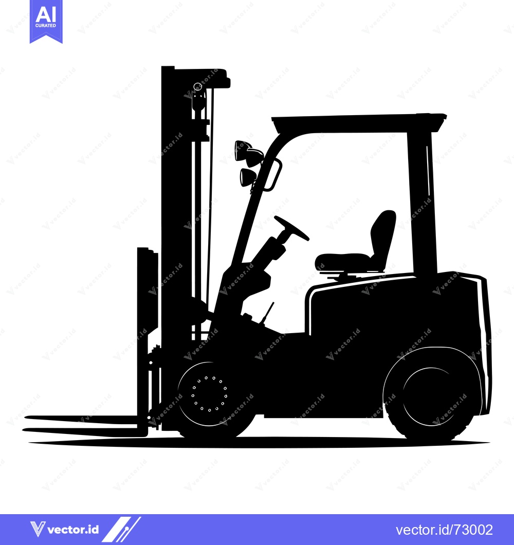 Premium Vector of Silhouette of a Forklift with Raised Forks