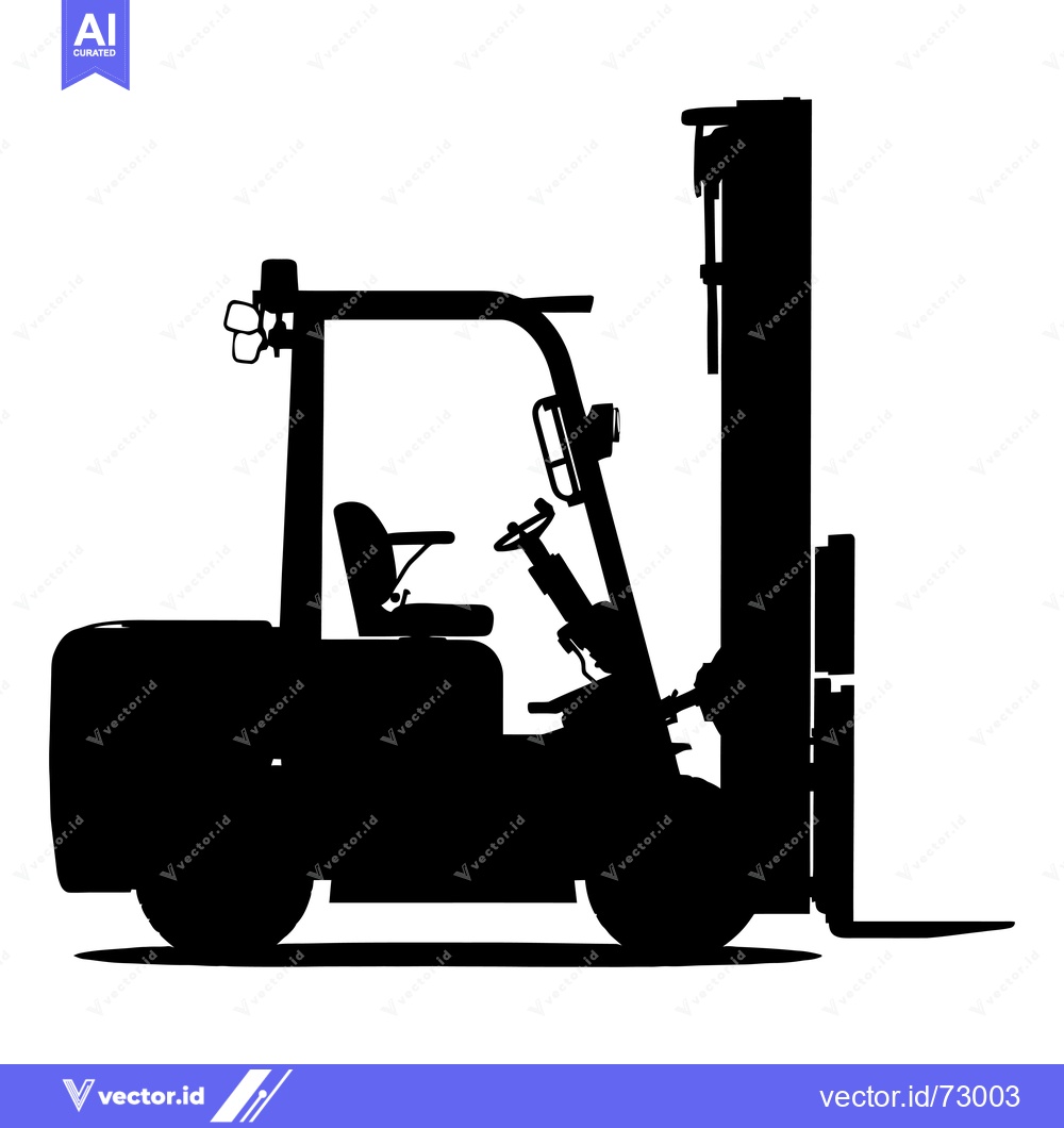 Premium Vector of Black Silhouette of a Forklift Truck