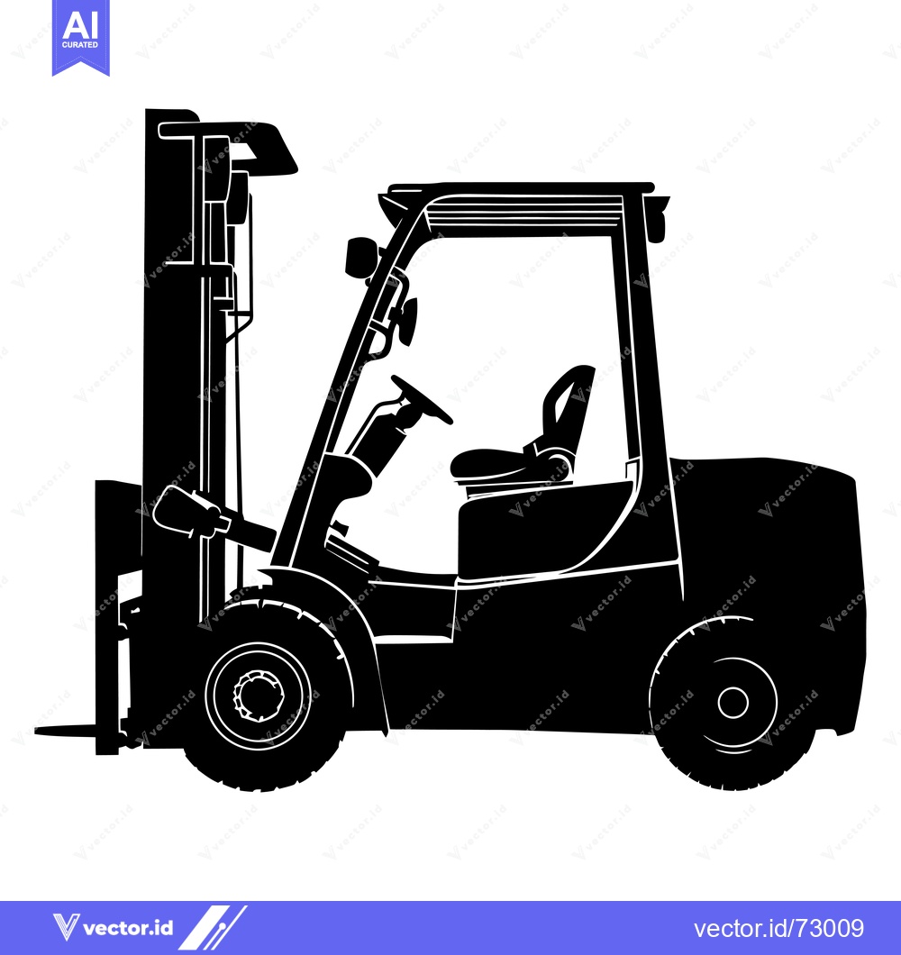 Premium Vector dari Silhouette of a Forklift with Raised Forks