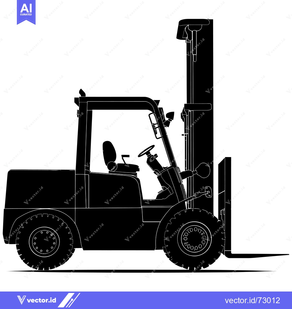 Premium Vector dari Silhouette of a Forklift with Raised Forks