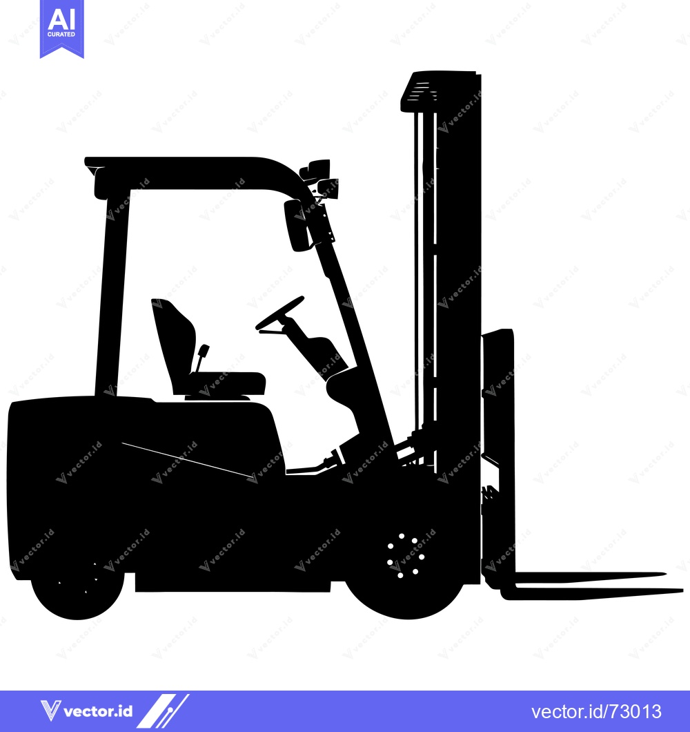 Premium Vector dari Silhouette of a forklift truck with raised forks