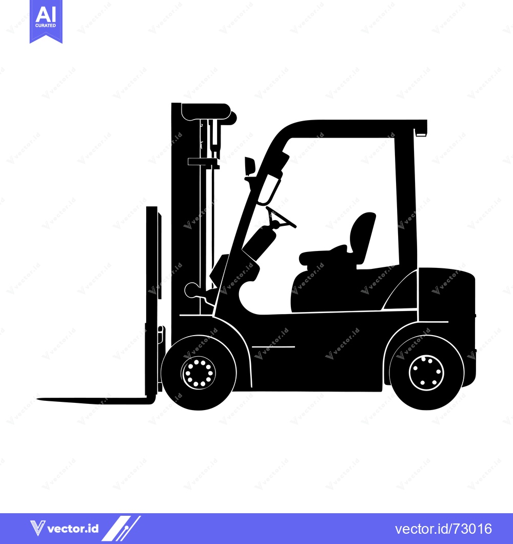 Premium Vector dari Silhouette of a forklift with lowered forks