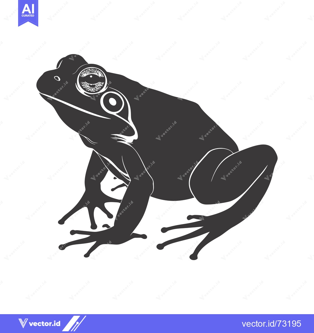 Premium Vector dari A Black and White Silhouette of a Frog
