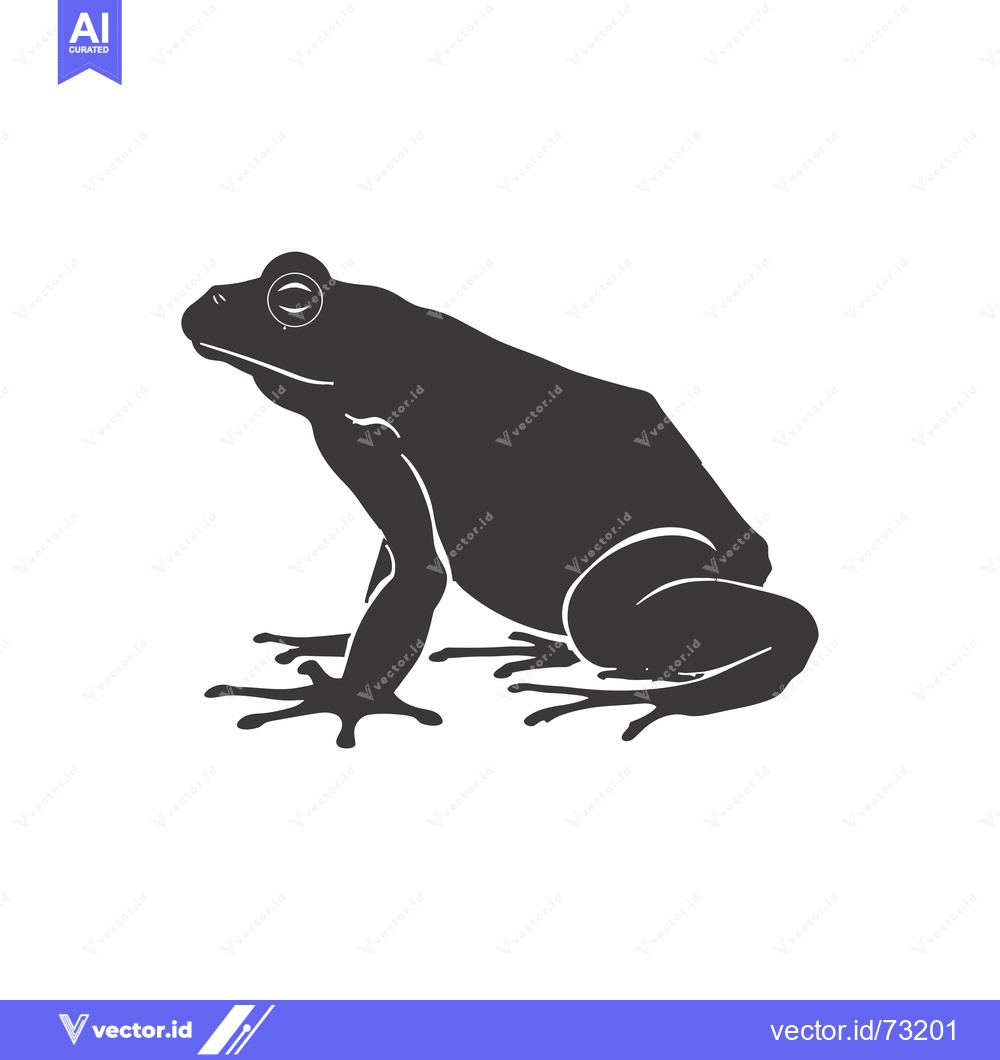Premium Vector dari A Detailed Silhouette of a Sitting Frog