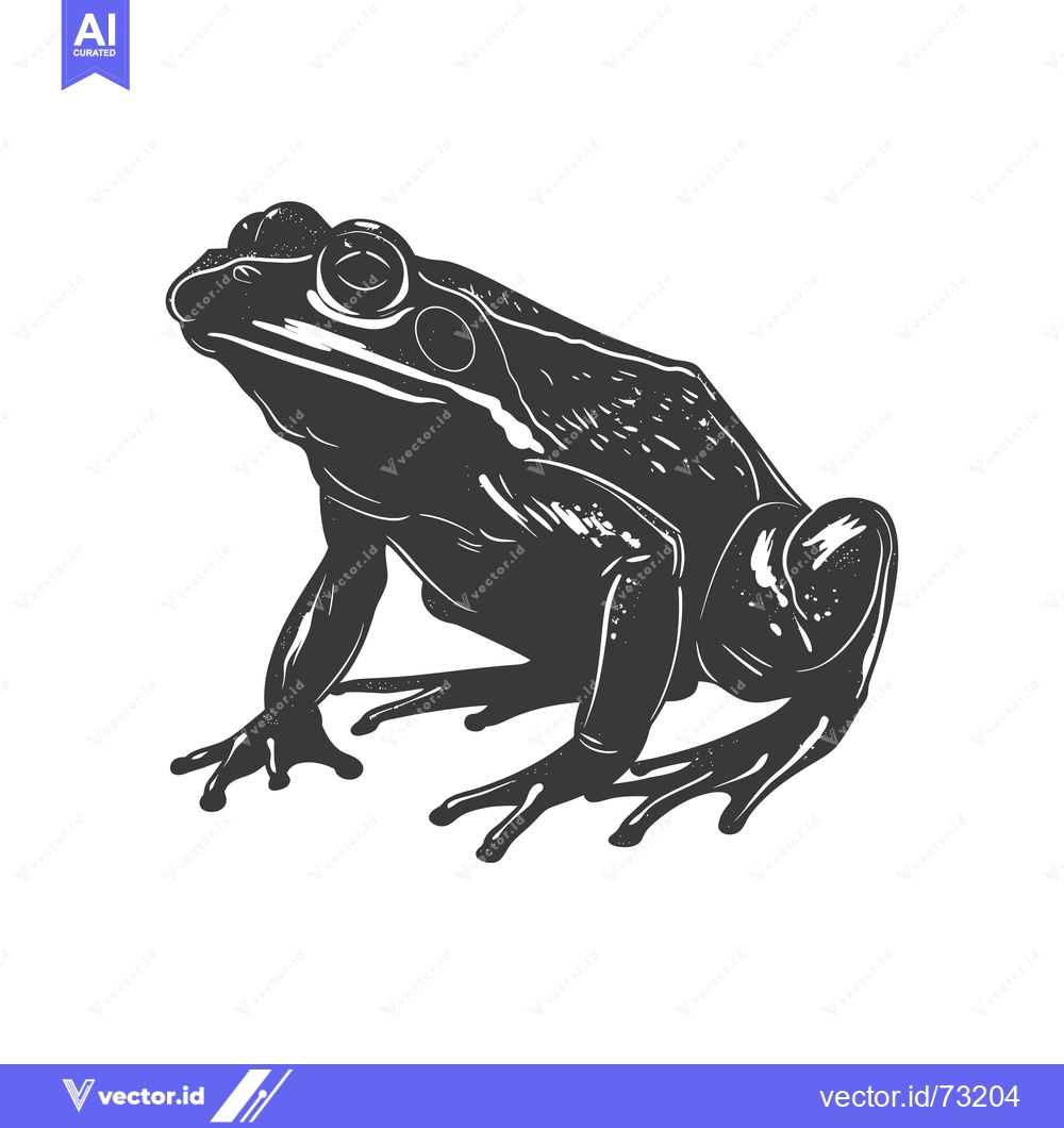Premium Vector dari A Detailed Illustration of a Black and White Frog