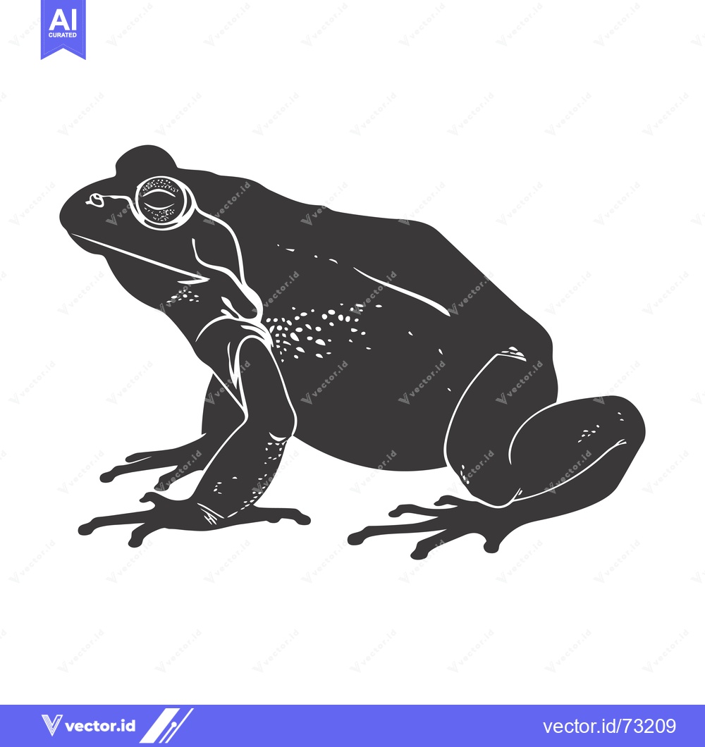 Premium Vector dari A Silhouetted Frog with Detailed Features