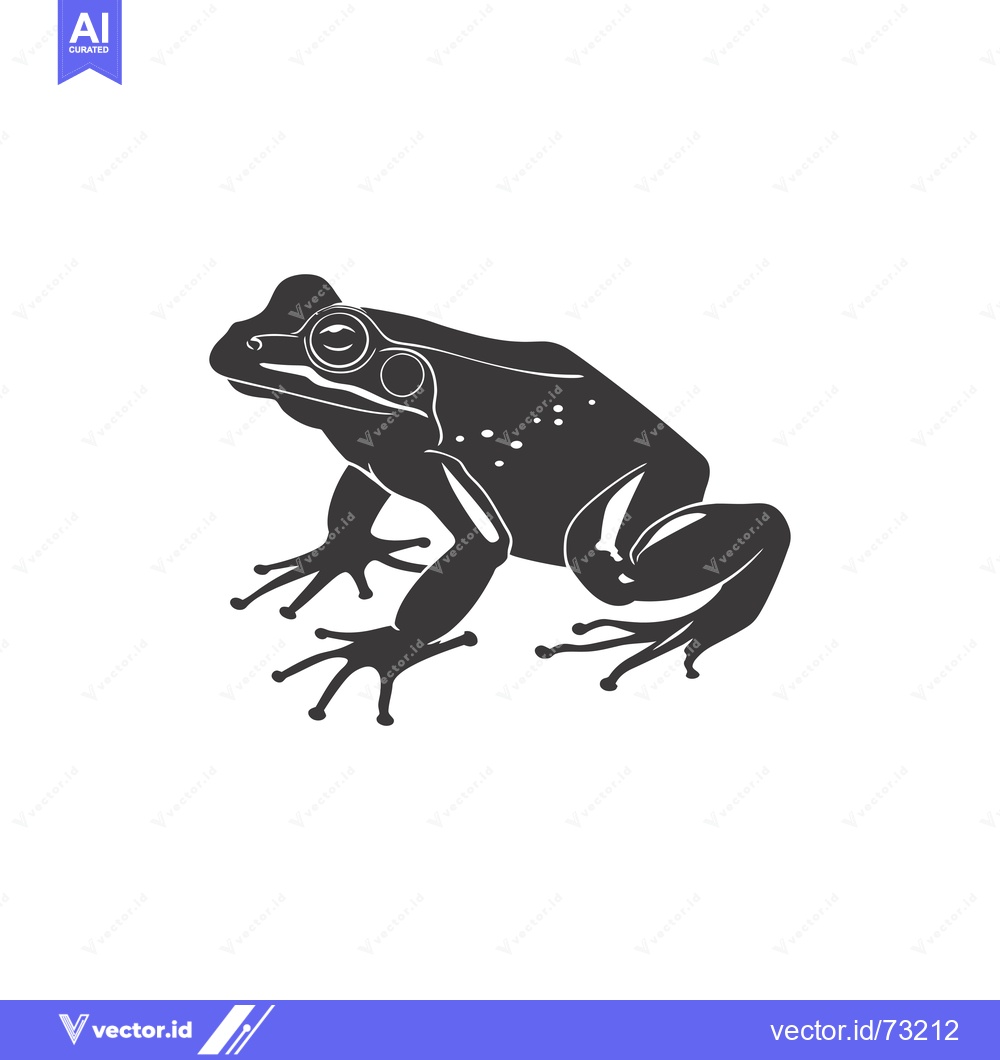 Premium Vector dari Black and White Silhouette of a Frog