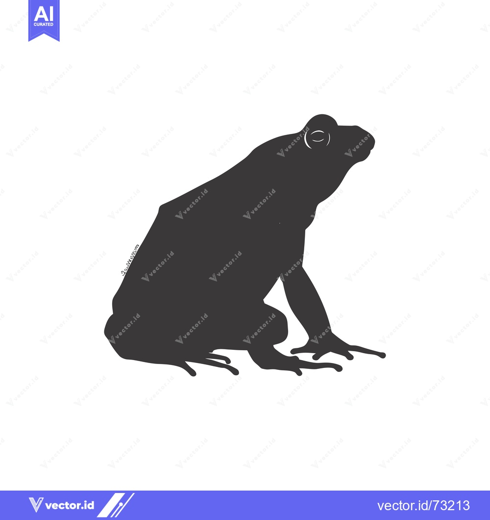 Premium Vector dari Silhouette of a Sitting Frog