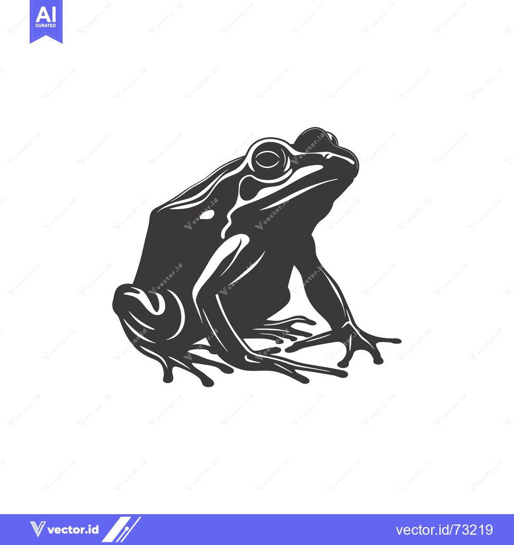 Premium Vector of A Detailed Silhouette of a Frog Sitting with Its Mouth Closed