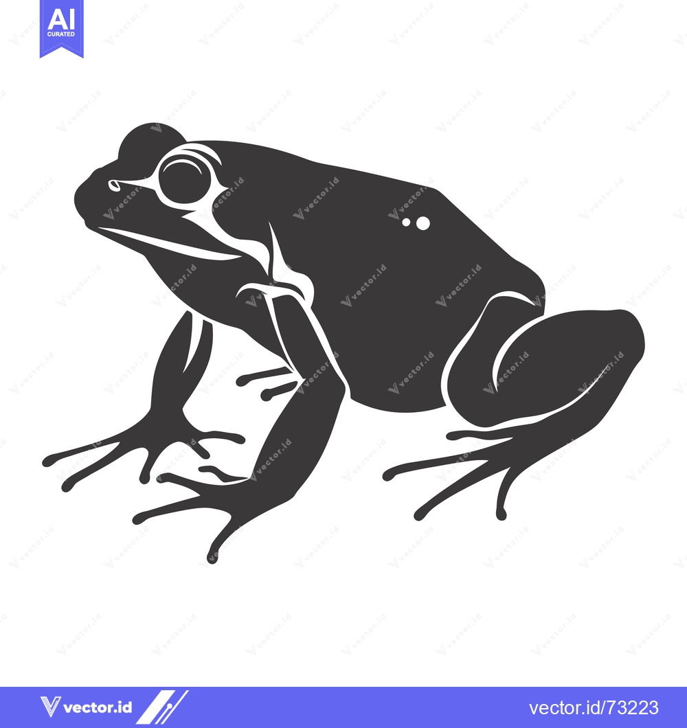 Premium Vector dari Silhouette of a Frog with Rounded Features