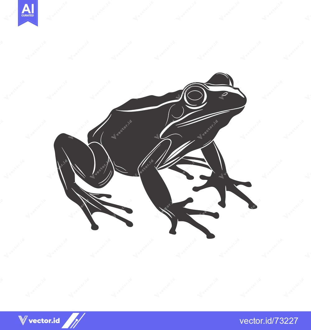 Premium Vector of Silhouette of a Frog with Detailed Features