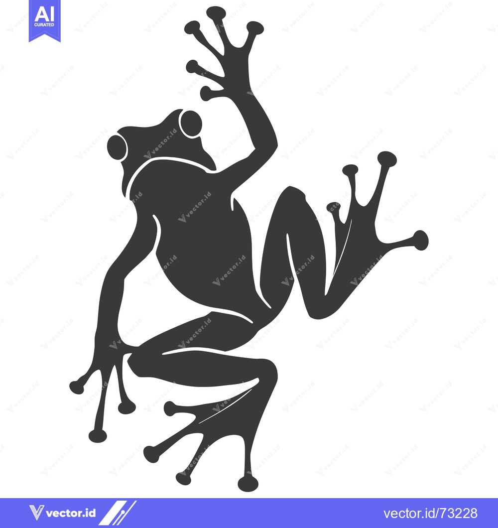 Premium Vector dari A Black Silhouette of a Frog with its Legs Extended