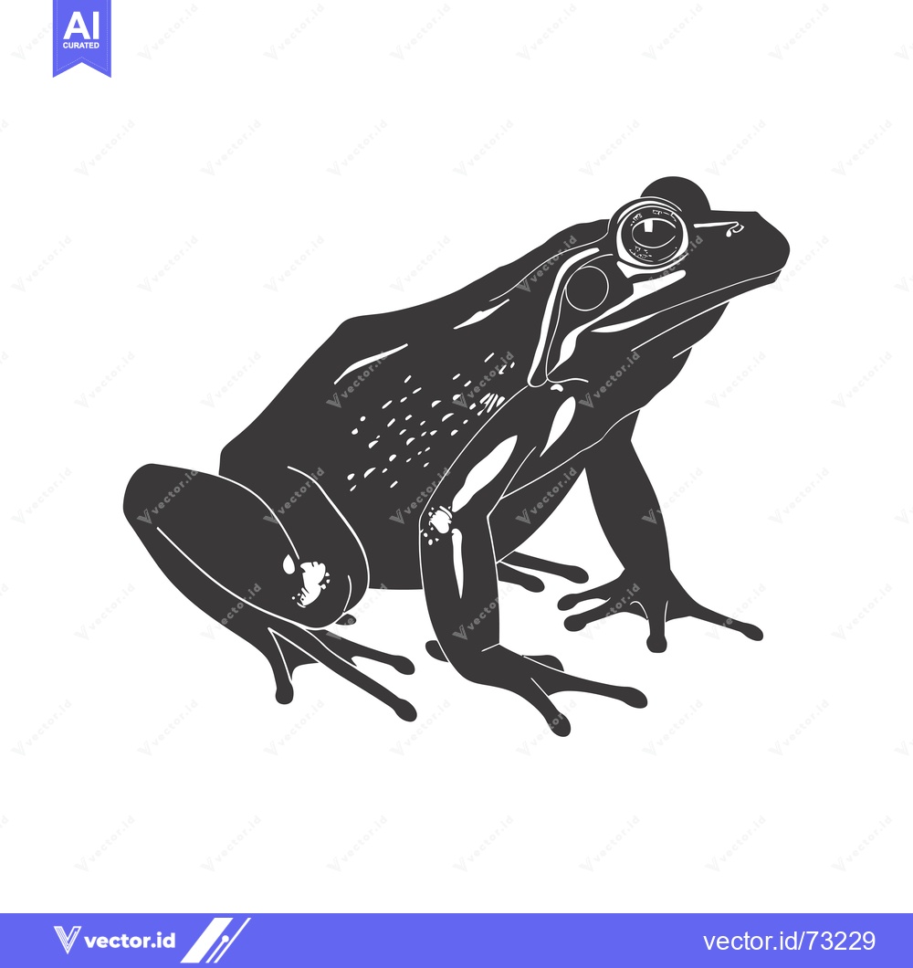 Premium Vector dari A Detailed Black and White Illustration of a Frog