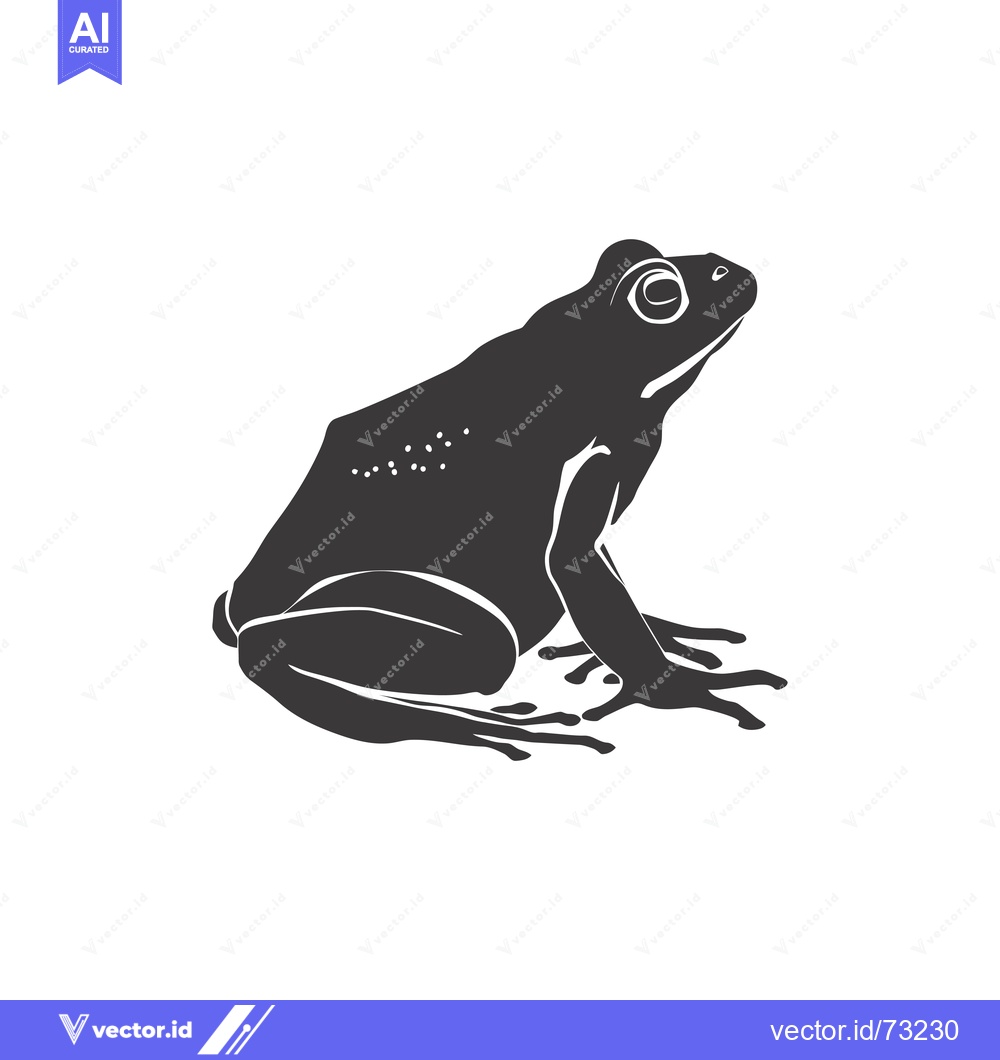 Premium Vector dari Black and White Silhouette of a Frog Sitting