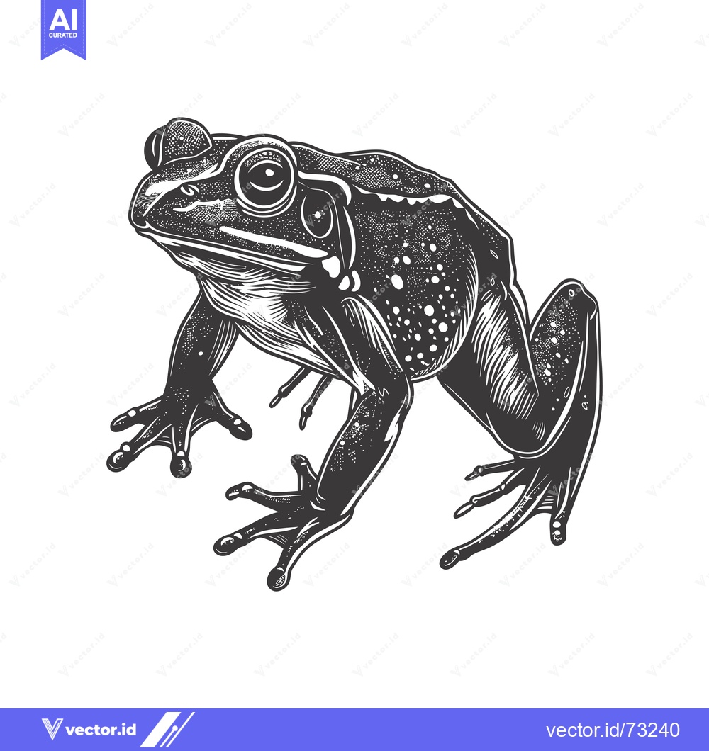 Premium Vector dari Hand-Drawn Black and White Illustration of a Frog