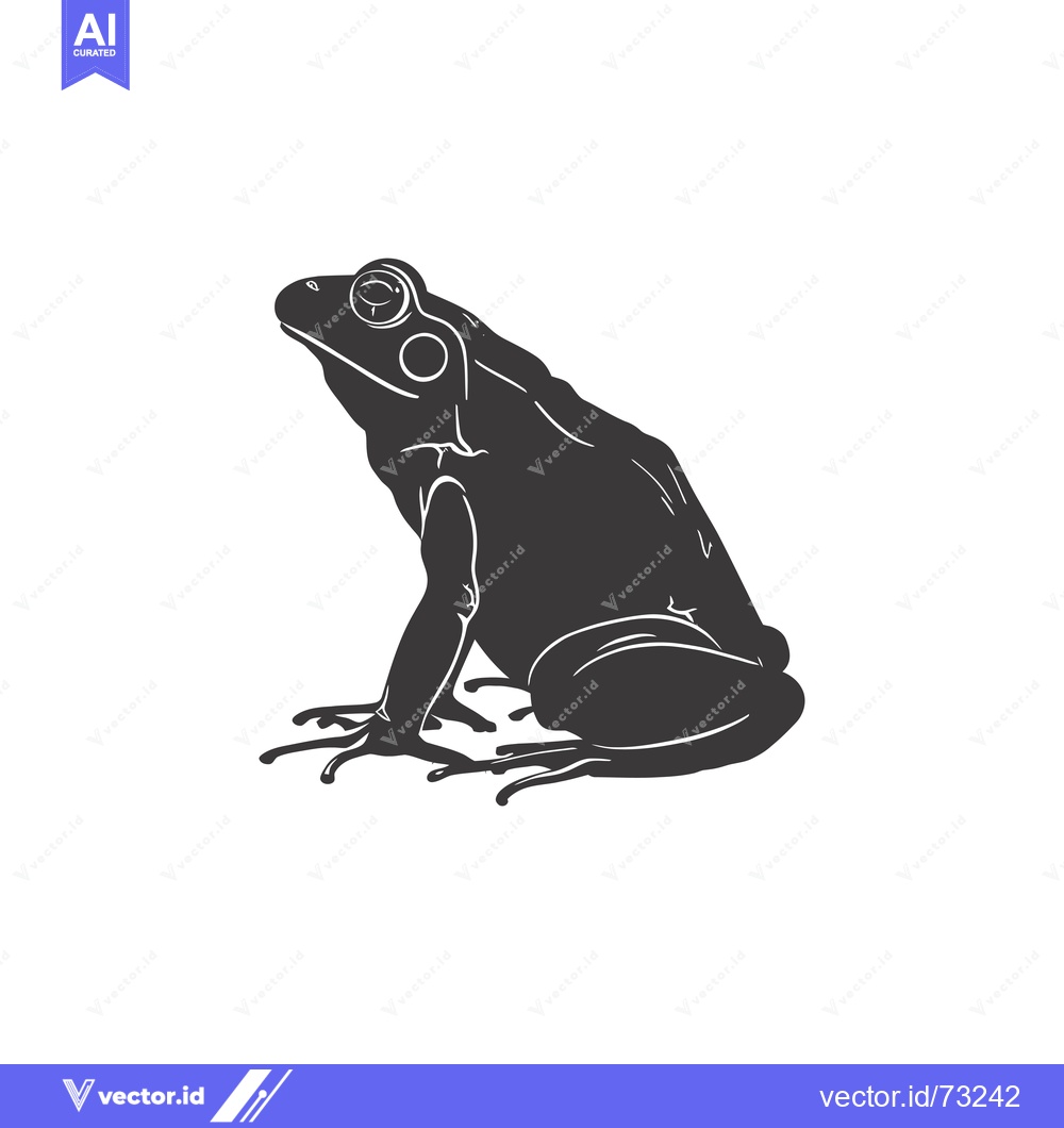 Premium Vector of A Silhouette of a Frog Sitting on a White Background