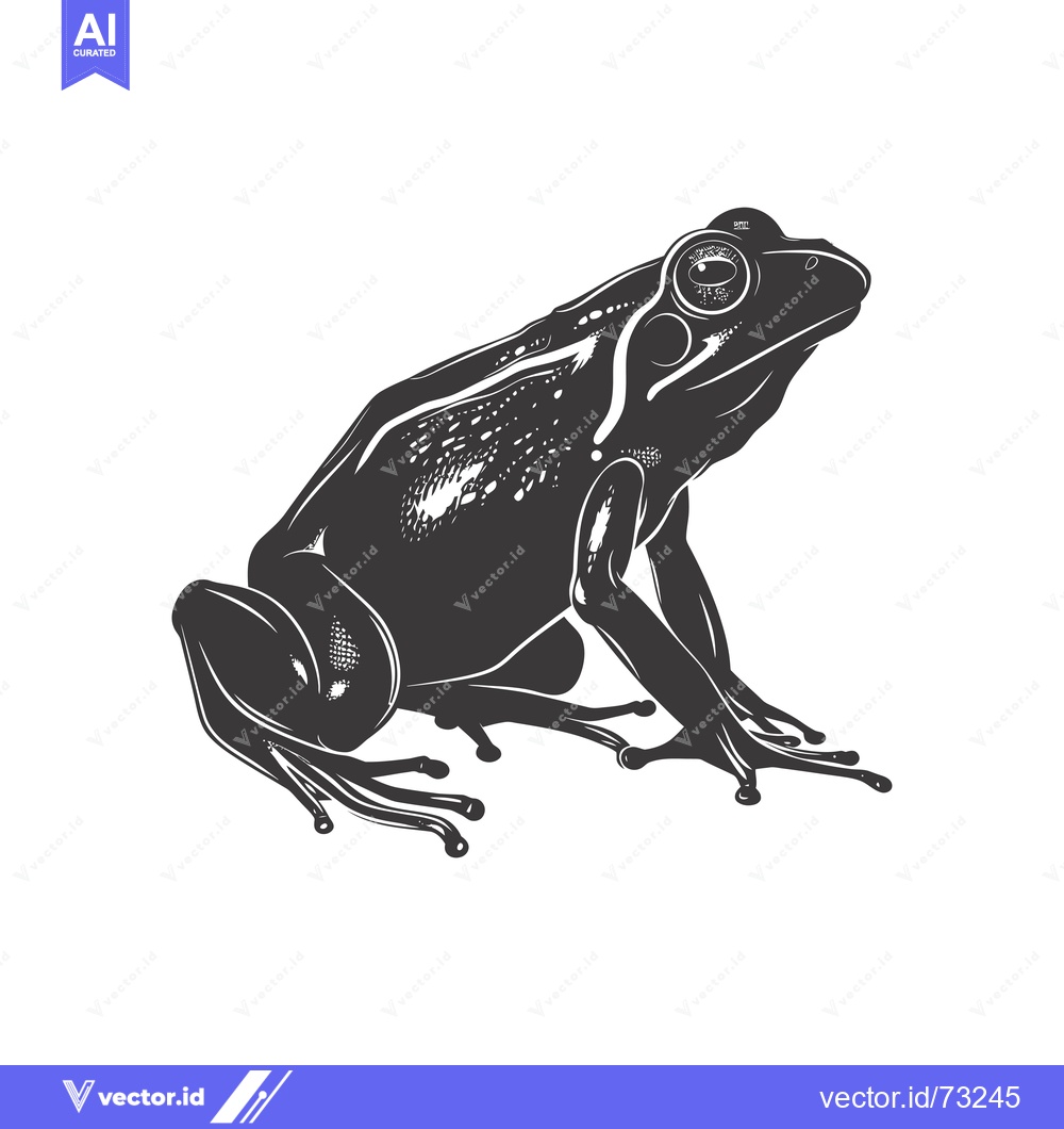 Premium Vector dari Black and White Detailed Illustration of a Frog