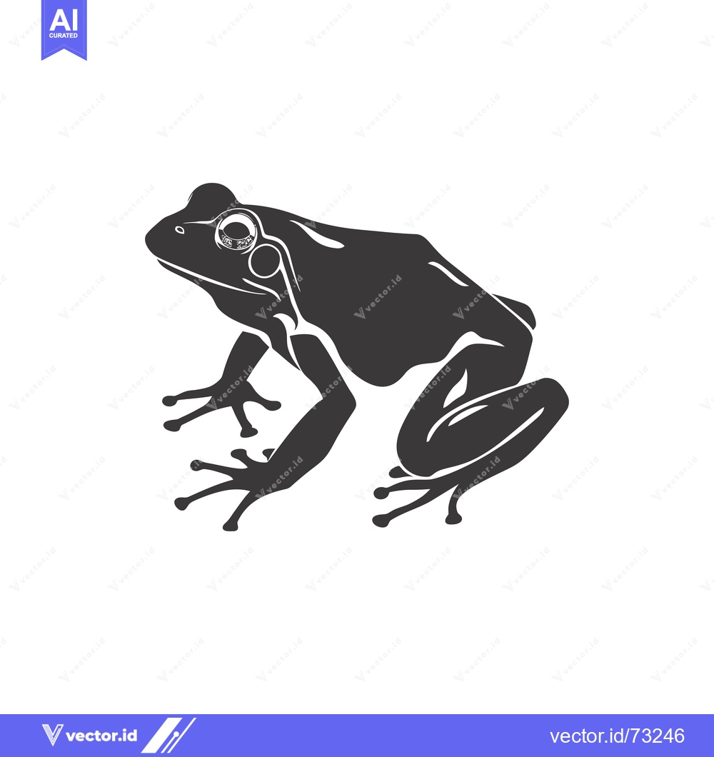Premium Vector dari Black and White Silhouette of a Frog with Webbed Feet