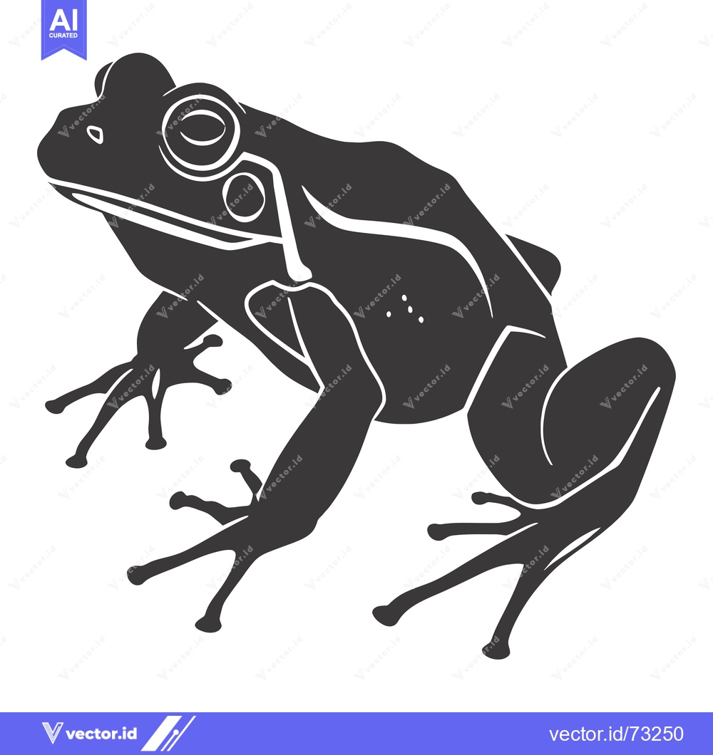 Premium Vector dari A Silhouetted Frog in a Sitting Posture