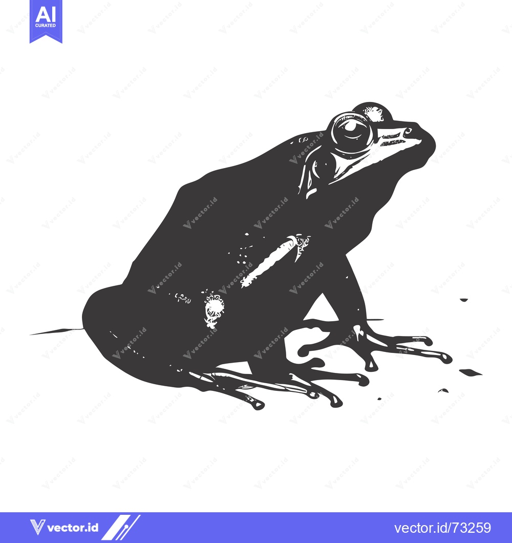 Premium Vector dari A Silhouetted Frog with Bulging Eyes