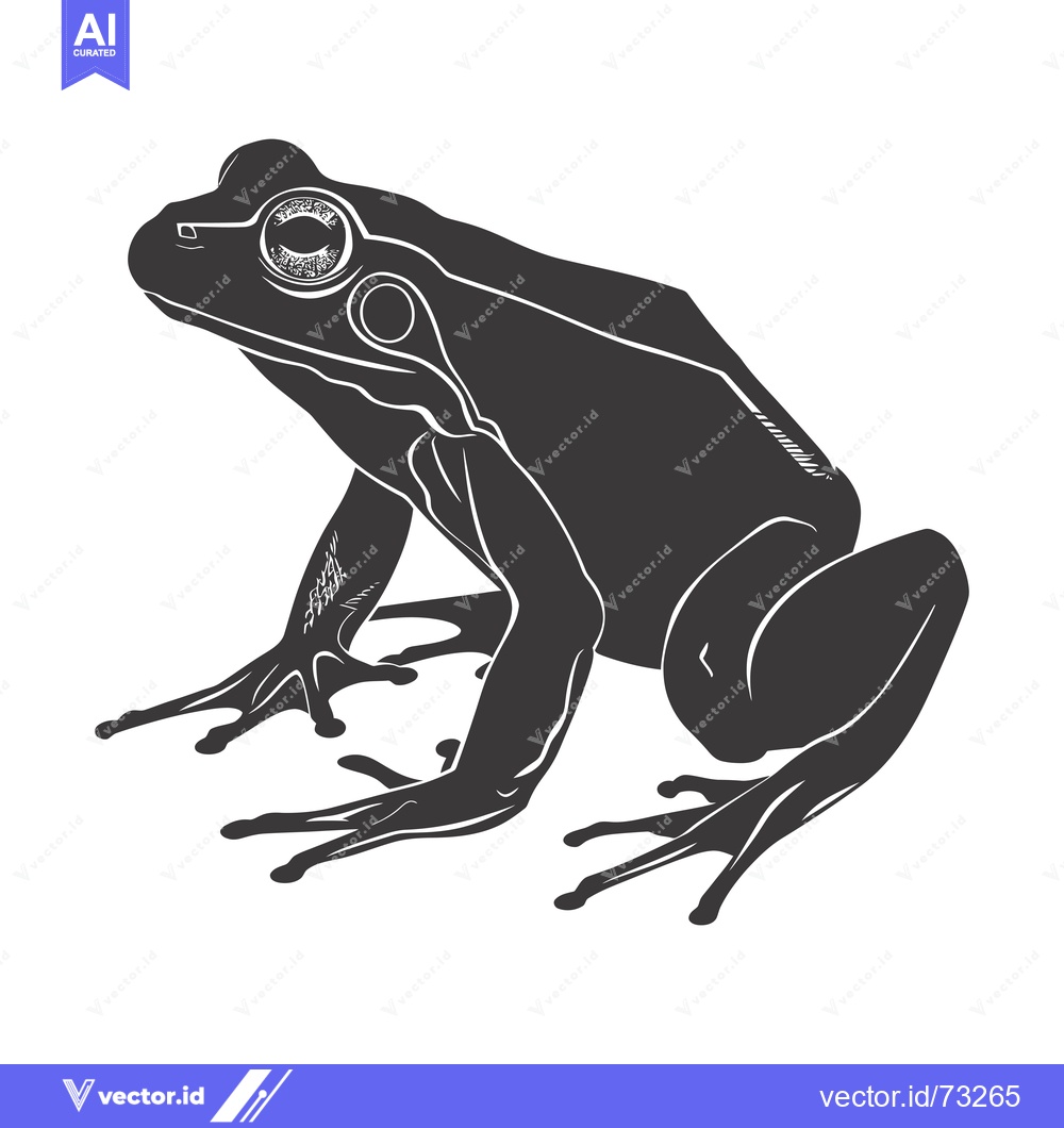 Premium Vector dari Silhouette of a Frog with One Large Eye