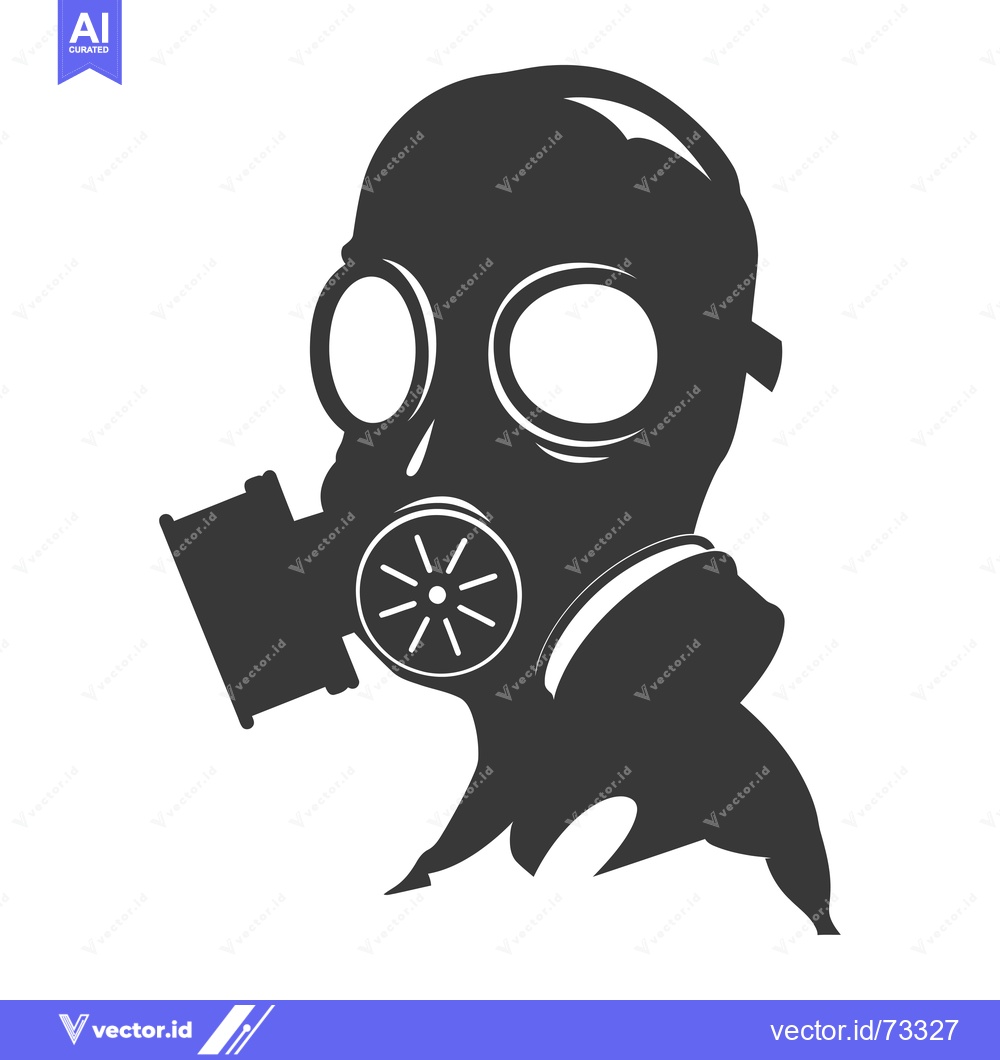 Premium Vector dari Silhouette of a Person Wearing a Gas Mask