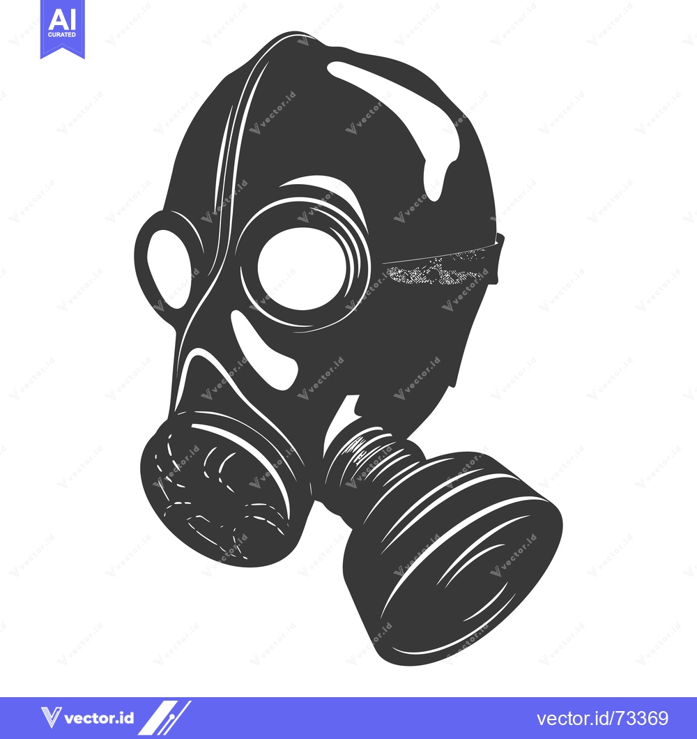 Premium Vector dari A Detailed Illustration of a Gas Mask with a Filter