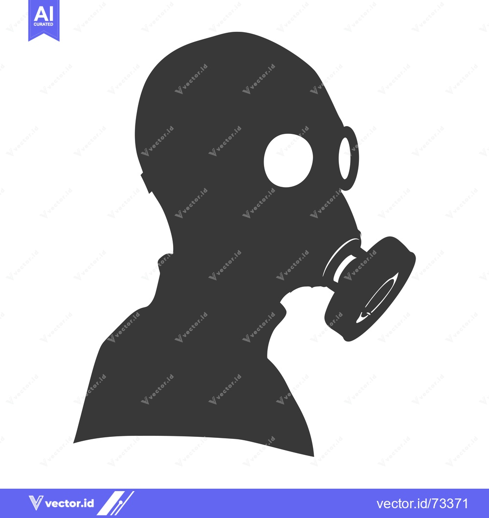 Premium Vector of Silhouette of a Person Wearing a Gas Mask