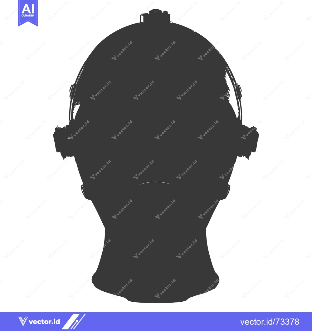 Premium Vector dari Silhouette of a Diving Helmet with a Viewport