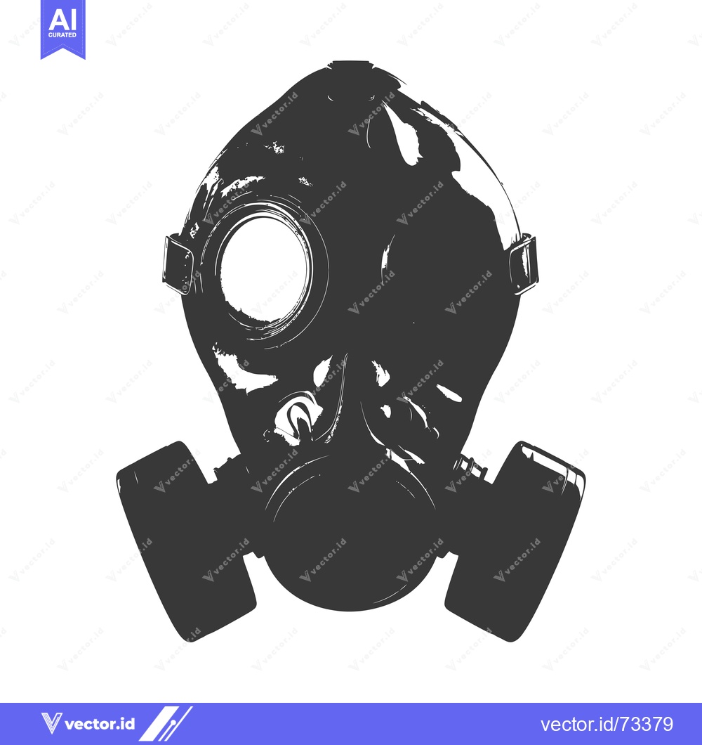 Premium Vector of A black and white illustration of a gas mask