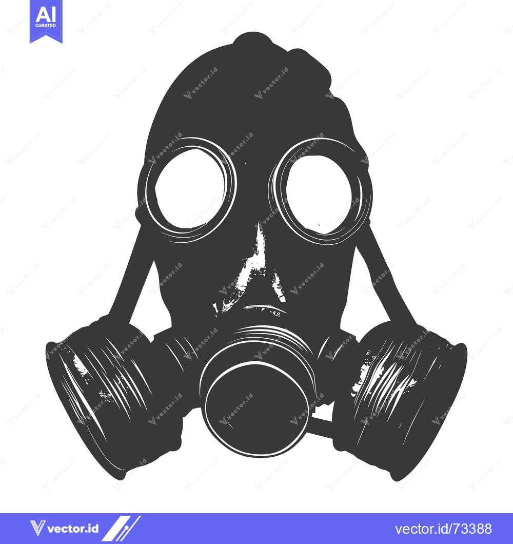 Premium Vector dari A detailed close-up illustration of a gas mask