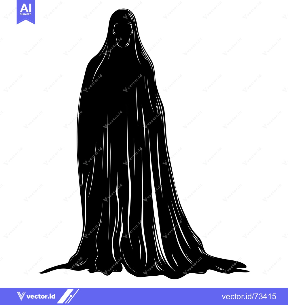 Premium Vector of Silhouette of a Figure Cloaked in Darkness
