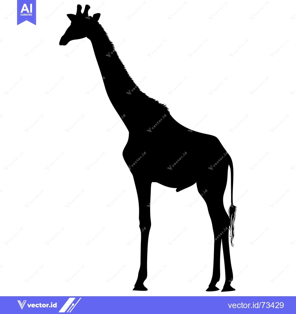 Premium Vector dari Black Silhouette of a Giraffe Standing