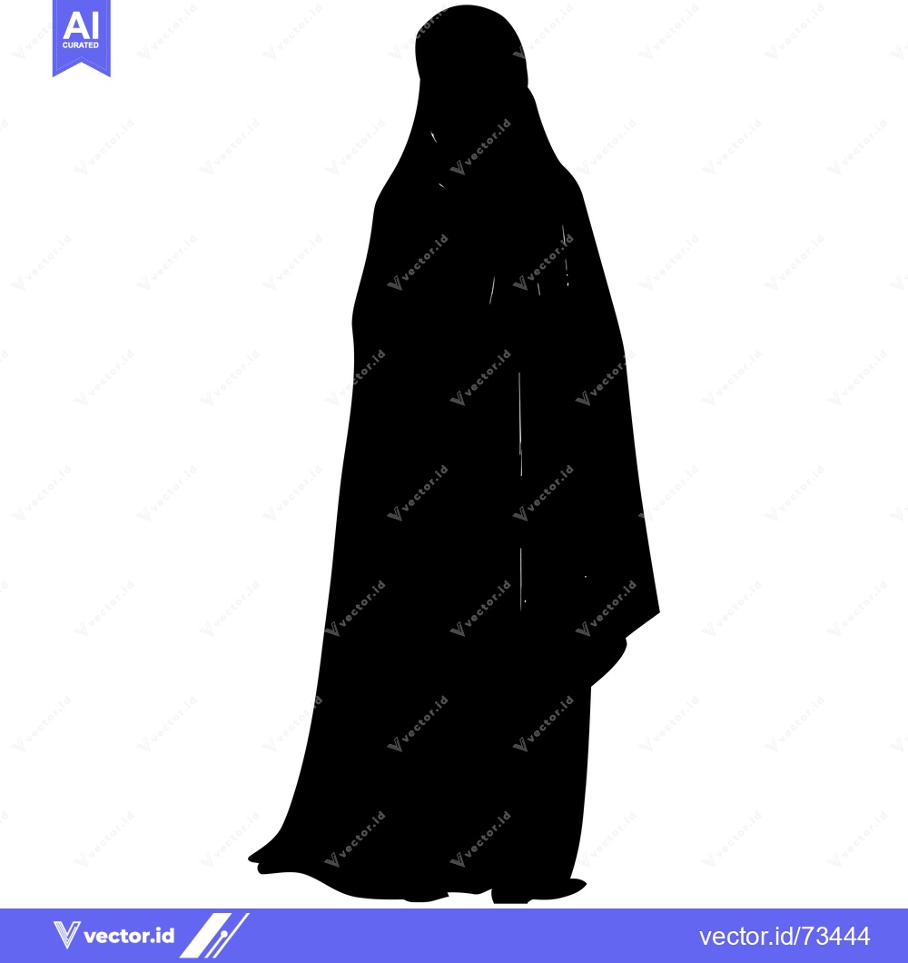 Premium Vector of Silhouette of a Woman Wearing a Hijab