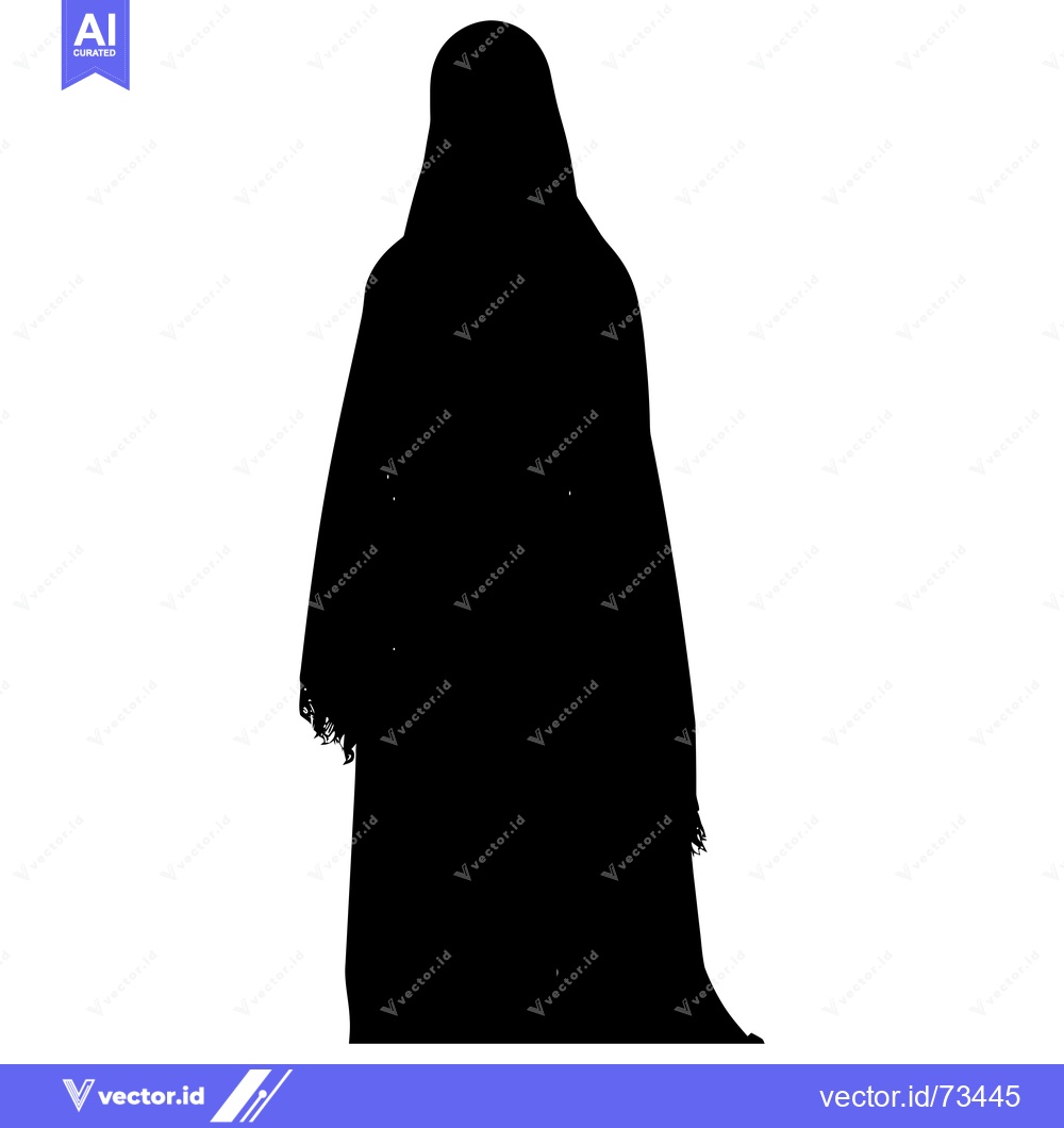 Premium Vector dari Silhouette of a woman wearing a long, flowing garment